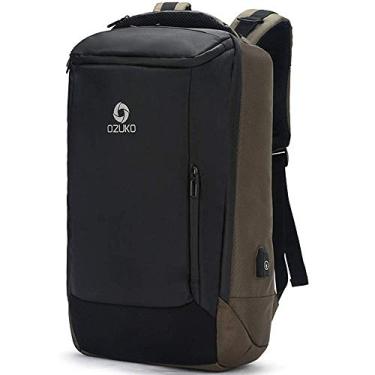 Imagem de Mochila de ombro Mochila USB multifuncional para computador ao ar livre para viagem, tecido impermeável de PVC de alta densidade