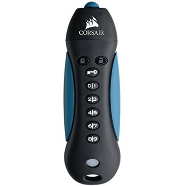Imagem de Pen drive Corsair 64GB Flash Padlock 3, USB 3.0, Criptografia de Dados, 256 Bits, Preto - CMFPLA3B-64GB