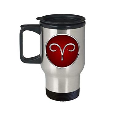 Imagem de Caneca de viagem do zodíaco de Áries - Copo isolado de 400 ml
