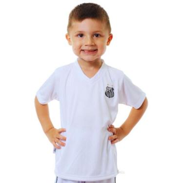 Imagem de Camiseta Infantil Santos Branca Gola V Oficial - Revedor