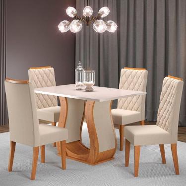 Imagem de Mesa de Jantar 4 Lugares Los Angeles Blonde/Nude - Panorama Móveis