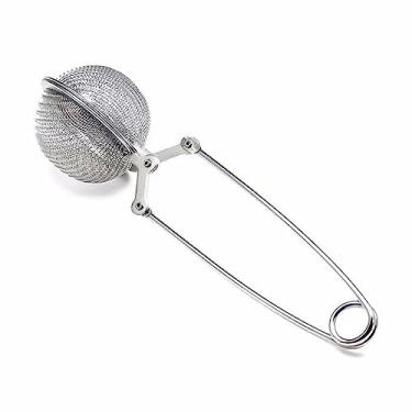 Imagem de Kit 5 Infusor De Chá E Ervas Inox Peneira Coador Com Cabo