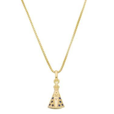 Imagem de Colar Corrente Nossa Senhora de Aparecida Banhado à Ouro 18k