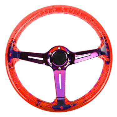 Imagem de GRIRIW 1 pç Volante acrílico decoração de cristal pintura brishes bolhas decorações protetor de roda de carro Remolque para automóveis volante modificado pintura vermelha volante decoração de carro