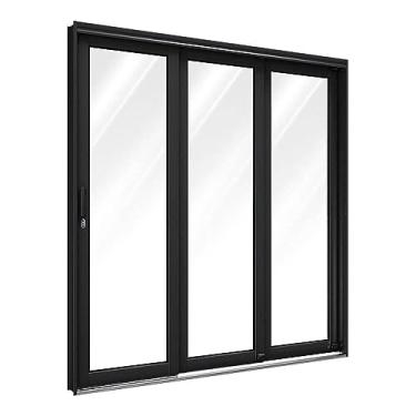 Imagem de Porta de Aço de Correr Lateral 3 Folhas 213x150cm Facilitá Lucasa Preto