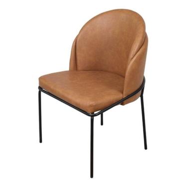 Imagem de Cadeira Denali Revestimento Em Poliuretano (Pu) Caramelo Base Aço Pintado