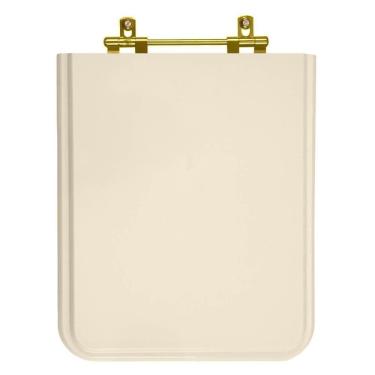 Imagem de Assento Sanitario Square Rosa Shell Para Vaso Incepa Cidamar Com Ferragem Dourada