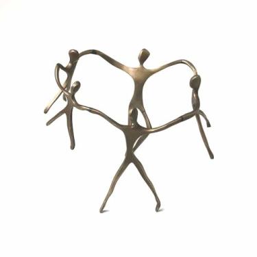 Imagem de Escultura Família Ciranda Casal +3 Meninos em Bronze