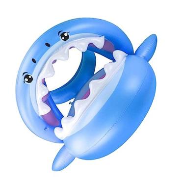 Imagem de Toyvian Tubo De Brinquedo De Tubarão Anel De Cintura De Natação Bebê Flutua` Boia De Natação Piscina Flutuador De Espreguiçadeira Pvc Verão Criança Pequena Toldo Flutuadores De Natação