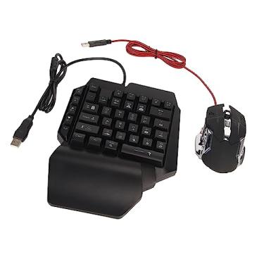 Imagem de Combo de teclado e mouse para jogos com uma mão, conjunto de teclado e mouse programável compatível com PS3 PS4 PS5 Xbox 360 Xbox ONE Xbox Series X S