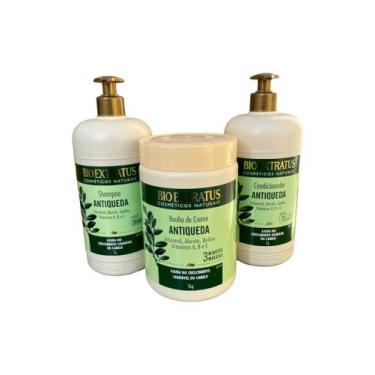 Imagem de Kit 1 Shampoo 1 Condicionador 1 Banho Creme Jaborandi 1 L - Bioextratu