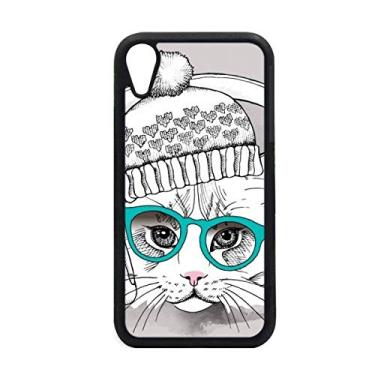 Imagem de Fone de ouvido chapéu de lã branco com proteção de gato para iPhone XR capa para proteção de telefone Apple