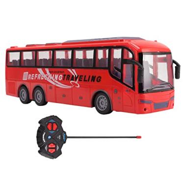 Imagem de Ônibus de Controle Remoto, Simular Luz LED, 1/30 RC School Bus, Controle Fácil, Brinquedo de Veículo Eletrônico, Presente de Aniversário para Menino Menina (Viagem vermelha)