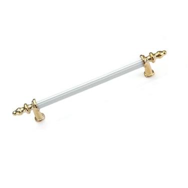 Imagem de Maçaneta leve para porta de armário, gaveta, sapato, móveis, tubo circular, ouro branco 192mm