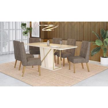 Imagem de Mesa de Jantar Andy 200 C. Vidro 6 Cad. Eloa Cacau - Henn