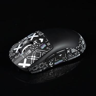 Imagem de Pega para mouse DIY antiderrapante suck sweat antiderrapante para Logitech G Pro X Superlight GPW G Pro sem fio sem conjunto de impressão de mouse-preto branco 0,5 mm