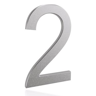 Imagem de TripDock Números de casa de upgrade premium - Número de endereço residencial flutuante de 15 cm de altura - Números de caixa de correio de alumínio antidesbotamento/acabamento prateado elegante/Número