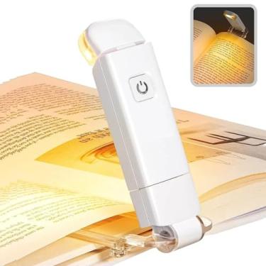Imagem de Luz de Leitura para Livro Clip Recarregavel via USB Portatil Marcador de Livro Possui 3 Niveis de luz com Brilho Ajustavel Ideal para Ler e Estudar a Noite