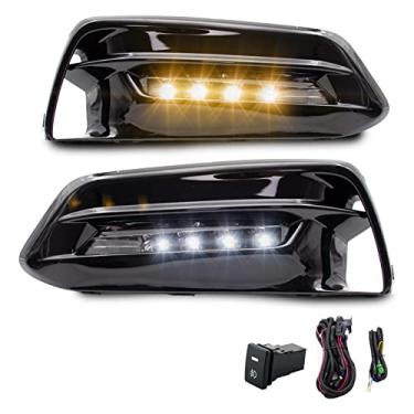 Imagem de WEZEMLIGHT Conjunto de lâmpadas de neblina LED DRL para substituição para Honda Accord 2018-2020 incluído interruptor + kit de fiação (lente transparente)