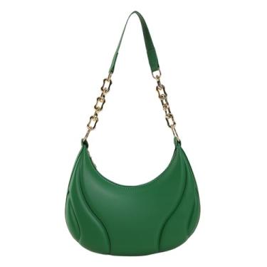 Imagem de Bolsas de ombro femininas fofas bolsa pequena nas axilas bolsa clutch com zíper, Verde