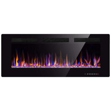 Imagem de Lareira Elétrica de Embutir A46x91L, com Controle Remoto e Tela Sensível ao Toque, 1500W, 110v, XBEAUTY, Preto