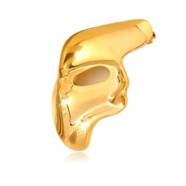 Imagem de EUDAIMIA Alfinetes de broche máscara dourada lapela vintage hijab broches para mulheres homens moda joias acessórios de decoração de roupas, Metal, Sem Pedra Preciosa