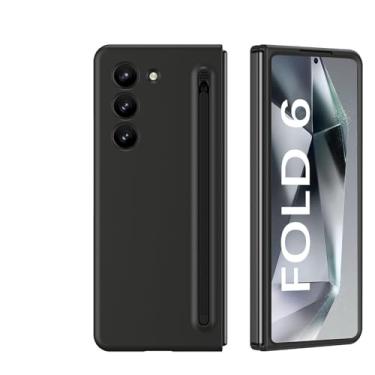 Imagem de Para Samsung Galaxy Fold 6 5G Capa com caneta Stylus colorida Capa ultrafina para slot de caneta para Z Fold4 Fold3 Fold5 Shell, preta com BlackPen, para Samsung Z Fold 6