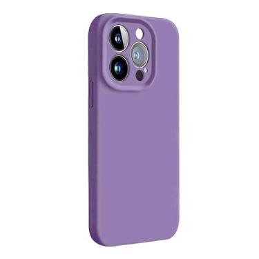 Imagem de Capa para iPhone 15 Pro: Capa protetora completa de silicone líquido para Apple iPhone 15 Pro à prova de choque com recorte preciso Untra Thin (Roxo)