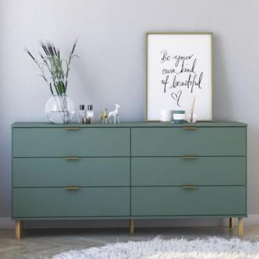 Imagem de Cômoda Ditália 6 Gavetas Dm-243 Verde Oliva