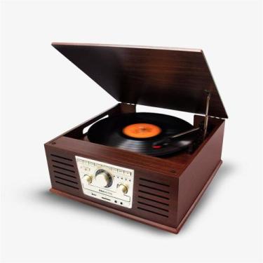 Imagem de Vitrola Toca Discos, CD, USB, Bluetooth, Rádio FM e Conversor ObaRetrô