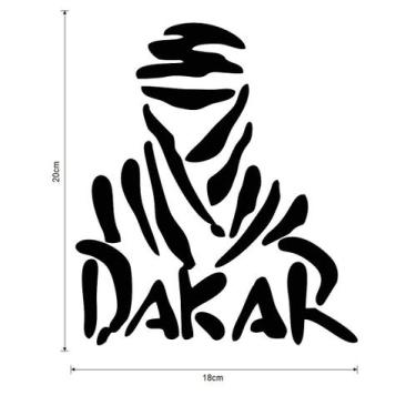 Imagem de Adesivo automotivo Dakar 20x18cm - Varias Cores - Imprimax, Preto Fosc
