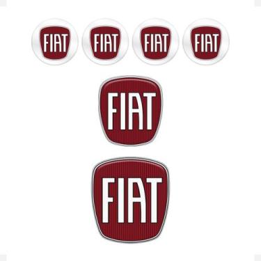 Imagem de Kit Adesivos Fiat Doblo Emblemas Logo Vermelho - Genérico - SPORTINOX