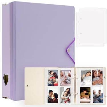 Imagem de Álbum de fotos com 200 bolsos para Fujifilm Instax Mini 11 12 9 8+ 8 7+ filme LiPlay, fichário para impressora fotográfica Polaroid SnapTouch PIC-300 Z2300, livro de fotos 2x3 para cartão Kpop (roxo)