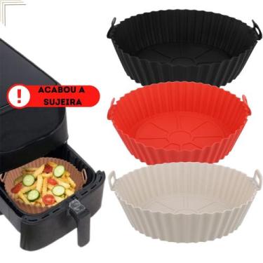 Imagem de Kit 3 Forros Airfryer De Silicone 20cm 5 Litros Envio24h - Hele Store