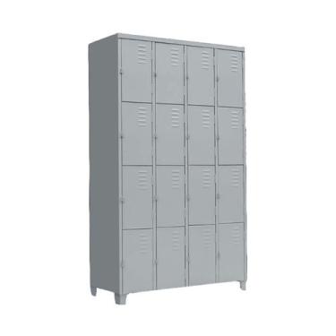 Imagem de Armário Roupeiro de Aço Guarda-Volume Locker Vestiário 16 Portas: Acad