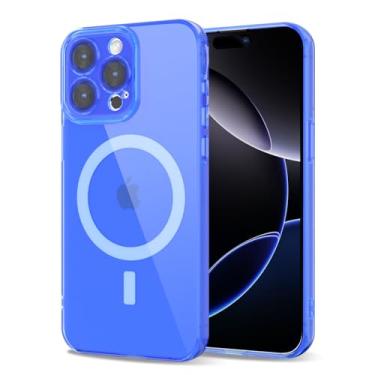 Imagem de Svanove Capa transparente para iPhone 16 Pro Max compatível com silicone Magsafe, capa magnética fina transparente brilhante e segura, bonita, feminina, moderna, fina, rígida, proteção para câmera,