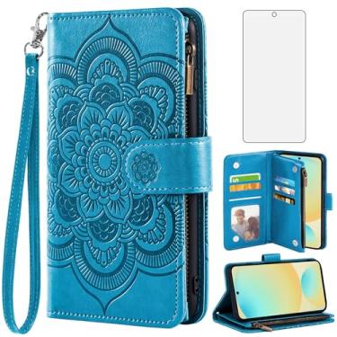 Imagem de Asuwish Capa de telefone para Samsung Galaxy S24 FE 5G capa carteira com protetor de tela de vidro temperado e flor de couro flip porta-cartão de crédito suporte acessórios de celular S 24 EF S24FE