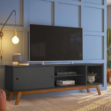 Imagem de Rack Retro Malibu 50 Até 60 Polegadas 1 Porta Preto - Olivar Móveis