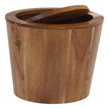 Imagem de Lixeira Madeira Multiuso 10 L Basculante 30X23Cm - Marrom - Oikos