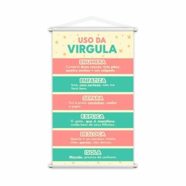 Imagem de Uso Da Vírgula Português Banner Escolar Pedagógico 80X50Cm - Plimshop