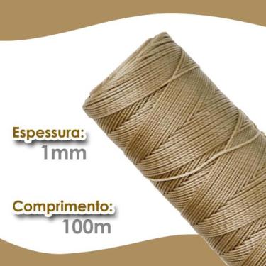 Imagem de Cordão Encerado 1mm - Fio Cordone Caramelo - 100 Metros - Nybc