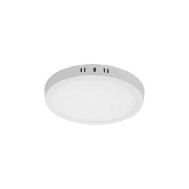Imagem de Luminária Painel LED 6500k Redondo LUX Sobrepor - 12W - Taschibra, 650