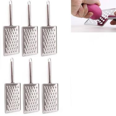 Imagem de Kit 6 Ralador Cozinha Aço Inox Legumes Queijo Vegetais 26cm - Impo