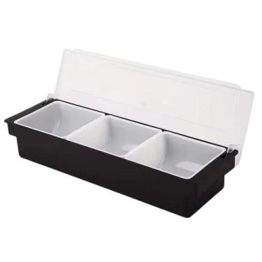 Imagem de Porta Condimentos 3 Divisorias Organizador Barman frutas - GP Inox