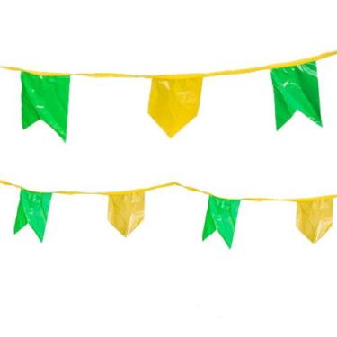 Imagem de Bandeirinha Bandeirola Festa Junina 30 Metros - Shop VR, Verde e Amare