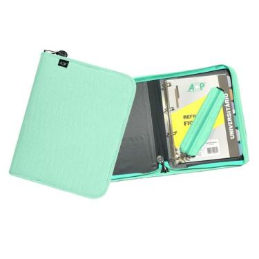 Imagem de Fichário Argolado A4 Cores Pasteis Divisórias + Fls + Estojo - ACP,  V