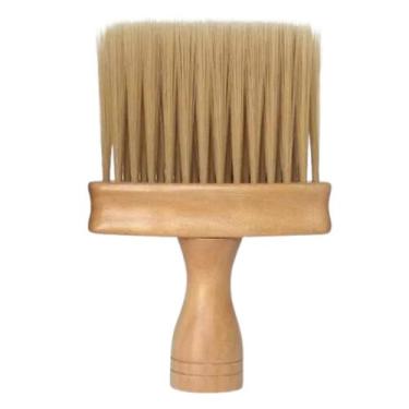 Imagem de Espanador Barbeiro E Cabelereiro Cabo De Madeira Longo Profissional - 