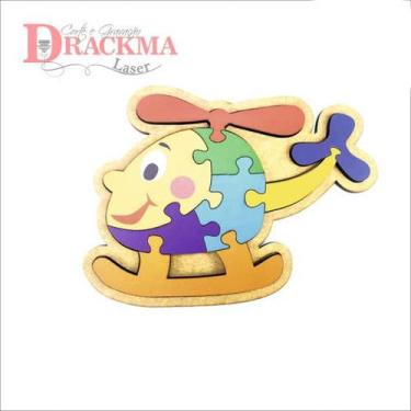 Imagem de Quebra Cabeça, Infantil, Educativo, Pedagógico, Helicóptero - Drackma