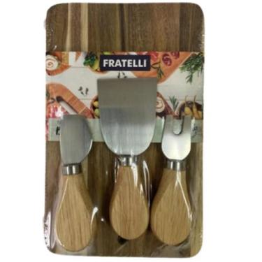 Imagem de Tábua De Frios Madeira Bambu Petisqueira Espatula Garfo  - Fratelli, T