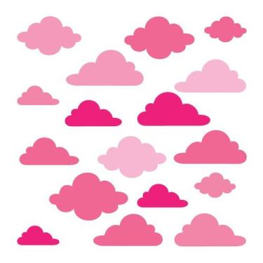 Imagem de Adesivo de Parede Infantil Nuvens Quarto Menina Bebe - 152ir - Allodi
